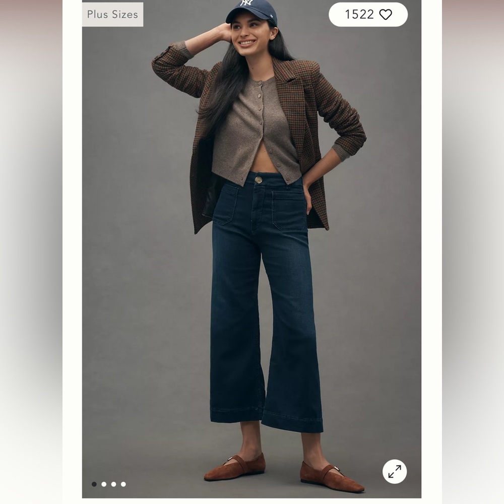 Collette Crop High Rise Wide Leg Jean by Maeve